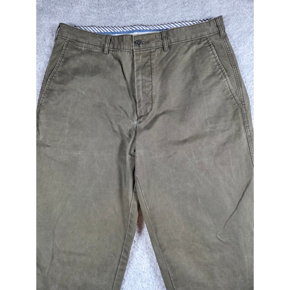 Cremieux Chino Pants 32x32 Olive Green Mens Straight Leg Cotton Twill